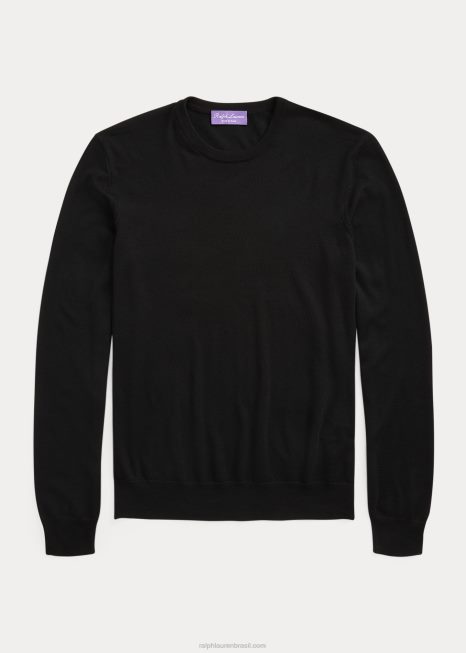 suéter de caxemira BD6J49 homens Ralph Lauren preto clássico