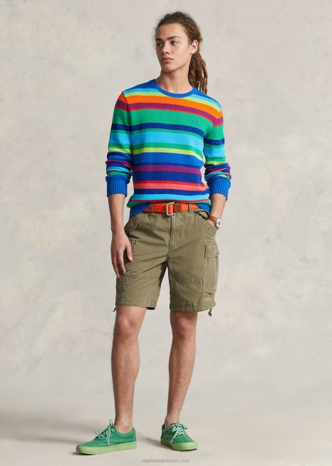 suéter listrado de algodão BD6J888 homens Ralph Lauren