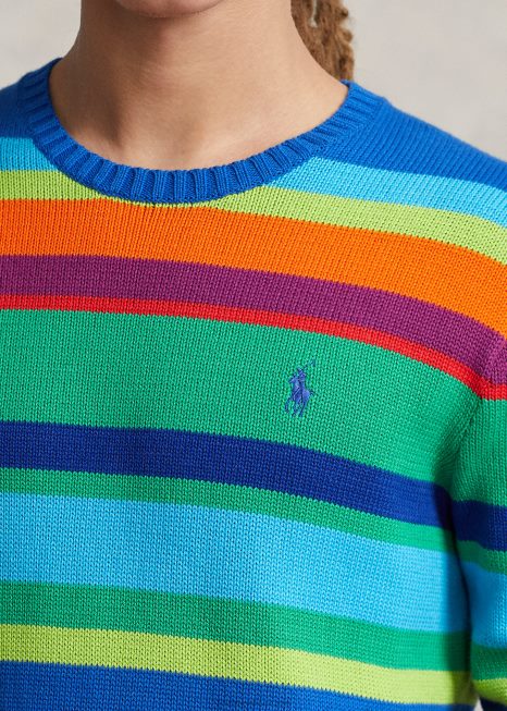 suéter listrado de algodão BD6J888 homens Ralph Lauren
