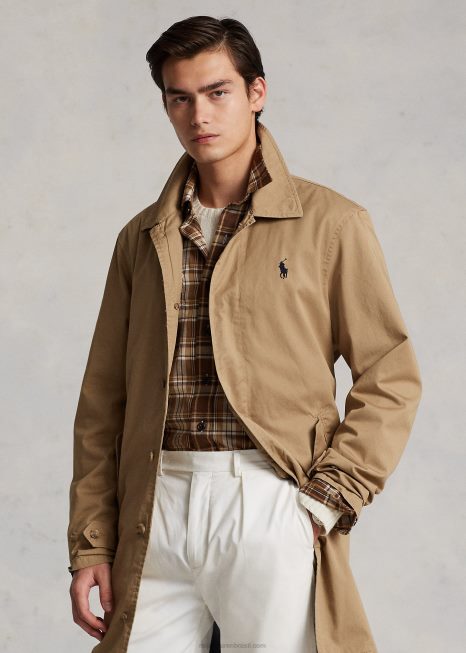 casaco de sarja BD6J8666 homens Ralph Lauren café bronzeado