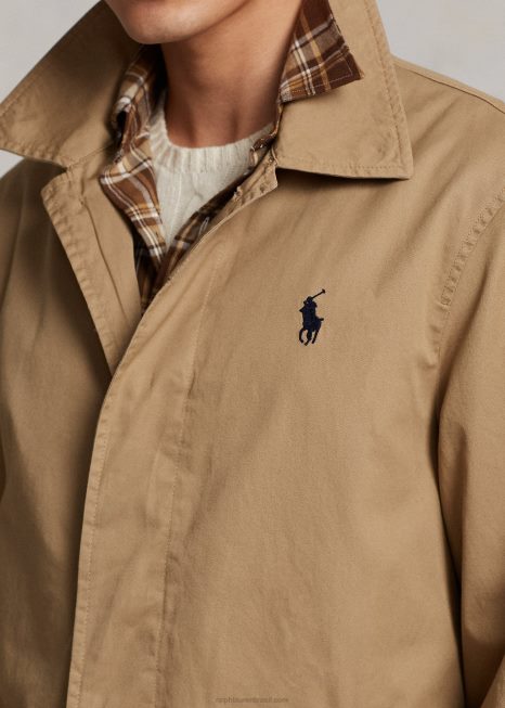 casaco de sarja BD6J8666 homens Ralph Lauren café bronzeado