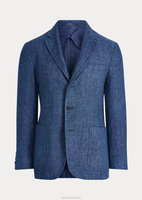 polo esporte casaco de linho macio BD6J8451 homens Ralph Lauren marinha