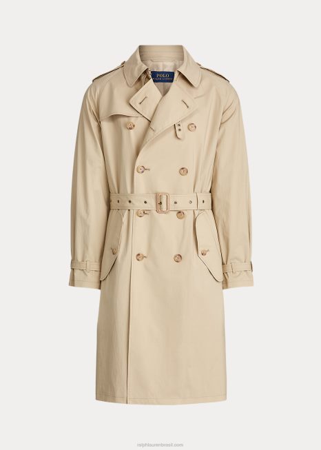 trench coat de algodão elástico BD6J148 homens Ralph Lauren bronzeado