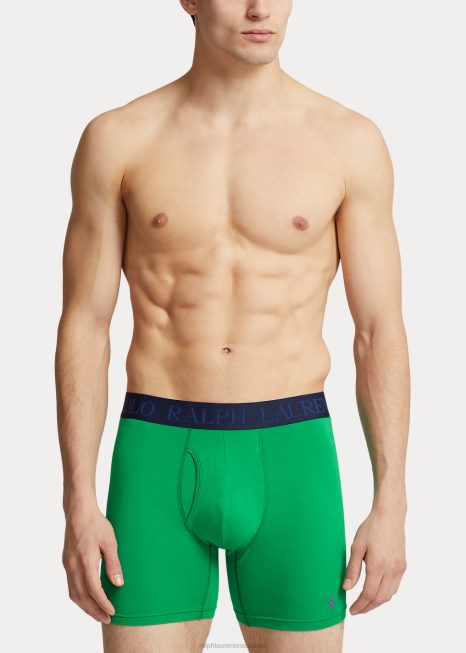 Cueca Boxer Cooling 4D-Flex Pacote com 5 BD6J363 homens Ralph Lauren vermelho/laranja/limão/royal