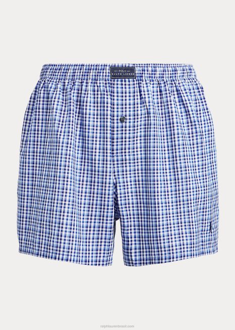 boxer de algodão BD6J199 homens Ralph Lauren xadrez jefferson