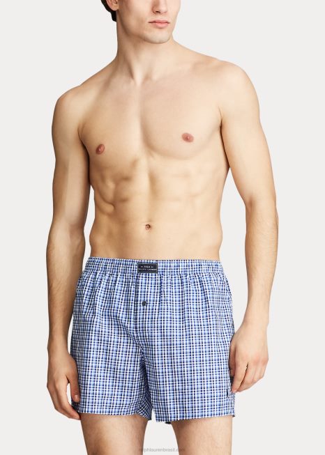 boxer de algodão BD6J199 homens Ralph Lauren xadrez jefferson