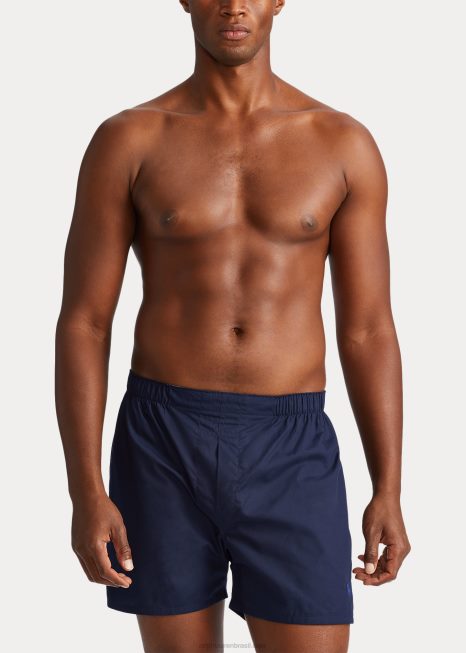 boxer de algodão tecido clássico com 3 unidades BD6J8544 homens Ralph Lauren listra azul/marinho