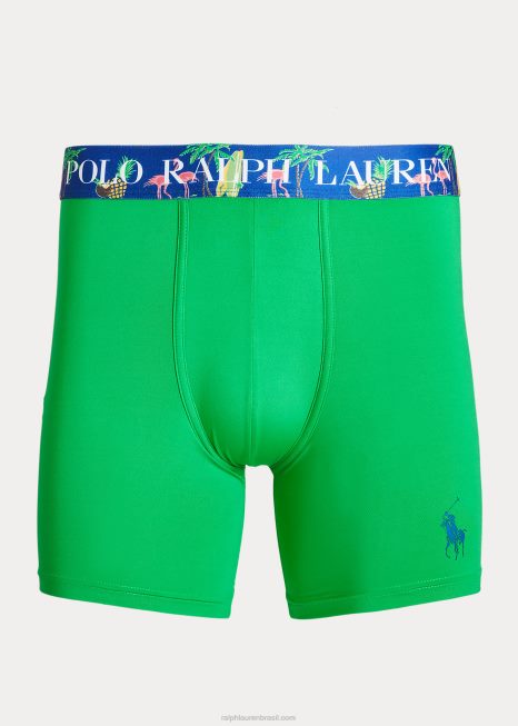 boxer de microfibra BD6J262 homens Ralph Lauren golfe verde/gráfico real