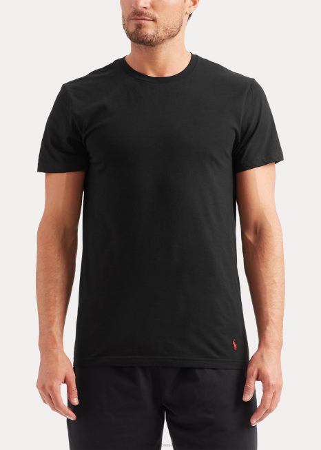 camiseta clássica wicking crew com 5 unidades BD6J8540 homens Ralph Lauren preto