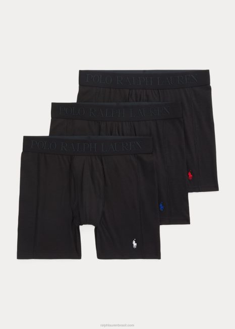cueca boxer 4d-flex max flex pacote com 3 BD6J609 homens Ralph Lauren preto