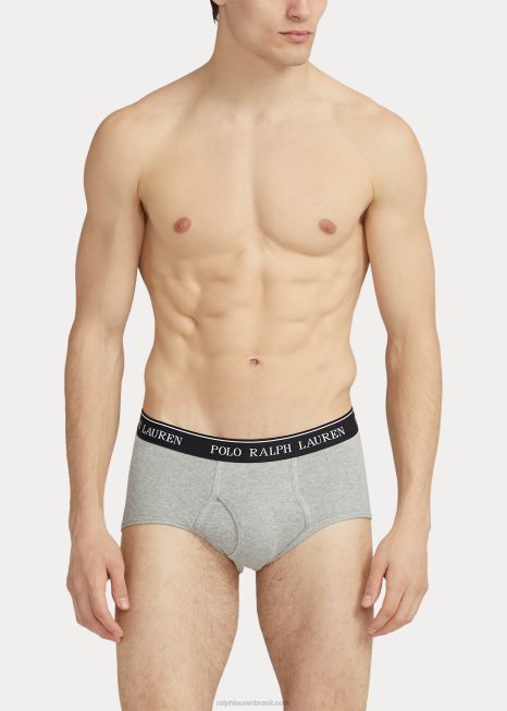 pacote com 4 cuecas wicking de cintura média BD6J8536 homens Ralph Lauren cinza sortido