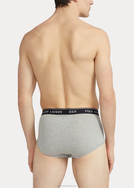 pacote com 4 cuecas wicking de cintura média BD6J8536 homens Ralph Lauren cinza sortido