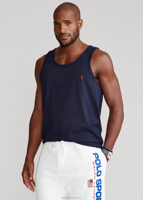 tanque de camisa lavada BD6J1440 homens Ralph Lauren tinta