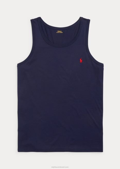 tanque de camisa lavada BD6J1440 homens Ralph Lauren tinta