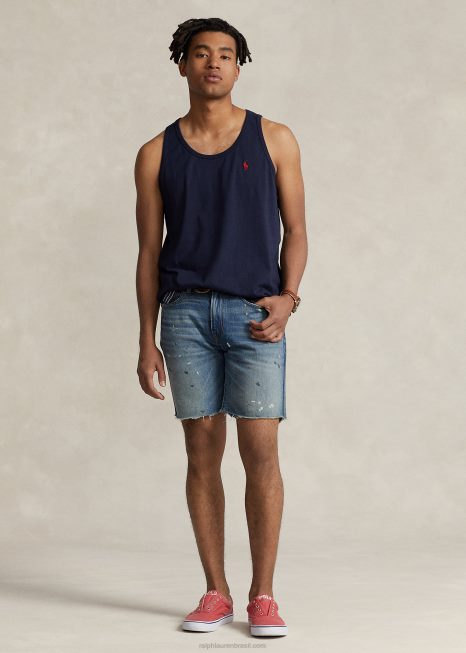 tanque de camisa lavada BD6J266 homens Ralph Lauren tinta