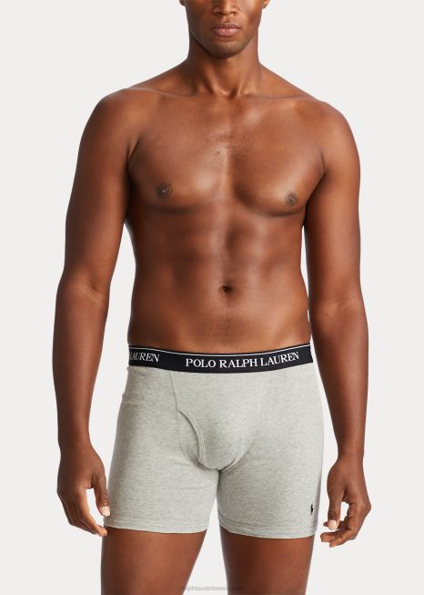 wicking boxer cueca com 3 unidades BD6J8554 homens Ralph Lauren cinza/vermelho/preto