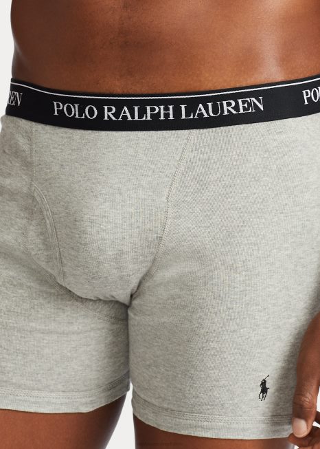 wicking boxer cueca com 3 unidades BD6J8554 homens Ralph Lauren cinza/vermelho/preto