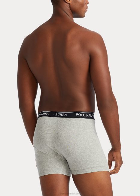 wicking boxer cueca com 3 unidades BD6J8554 homens Ralph Lauren cinza/vermelho/preto