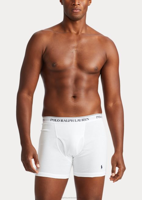 wicking boxer cueca com 3 unidades BD6J8555 homens Ralph Lauren branco