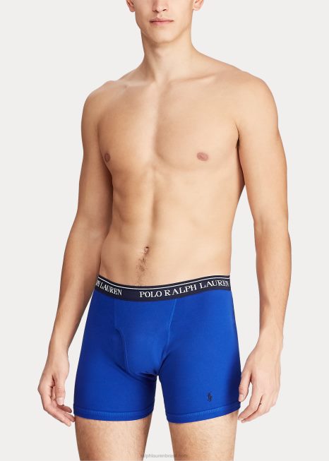wicking boxer cueca com 5 unidades BD6J270 homens Ralph Lauren azul/cinza/vermelho