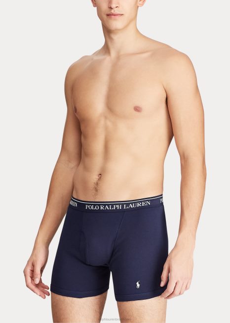 wicking boxer cueca com 5 unidades BD6J270 homens Ralph Lauren azul/cinza/vermelho