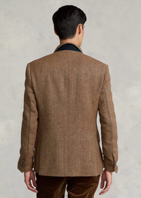 a jaqueta espinha de peixe rl67 BD6J96 homens Ralph Lauren marrom e camelo