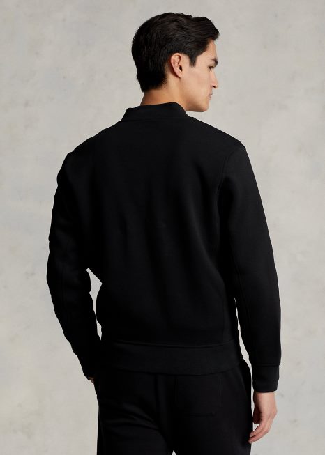 jaqueta bomber malha dupla BD6J566 homens Ralph Lauren preto