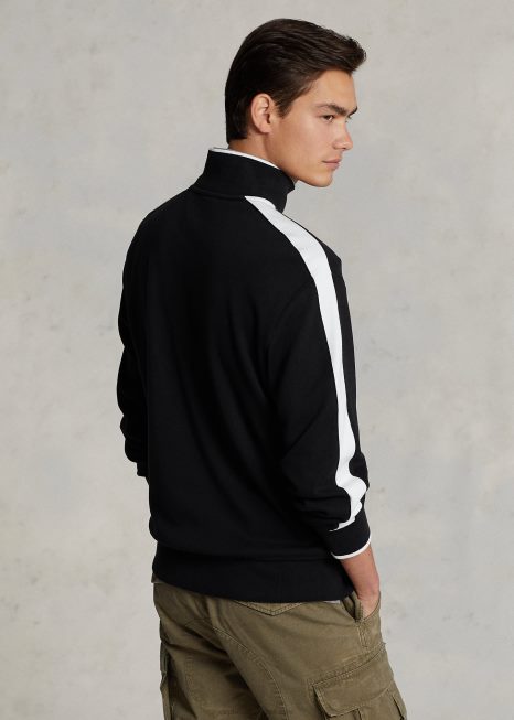 jaqueta de trilha de algodão interlock BD6J594 homens Ralph Lauren preto