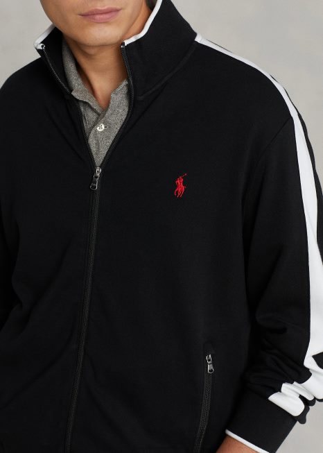 jaqueta de trilha de algodão interlock BD6J594 homens Ralph Lauren preto