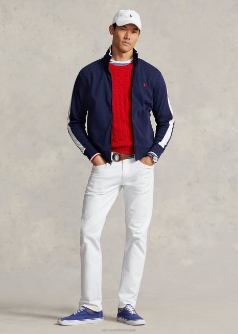 jaqueta de trilha de algodão interlock BD6J595 homens Ralph Lauren marinha refinada
