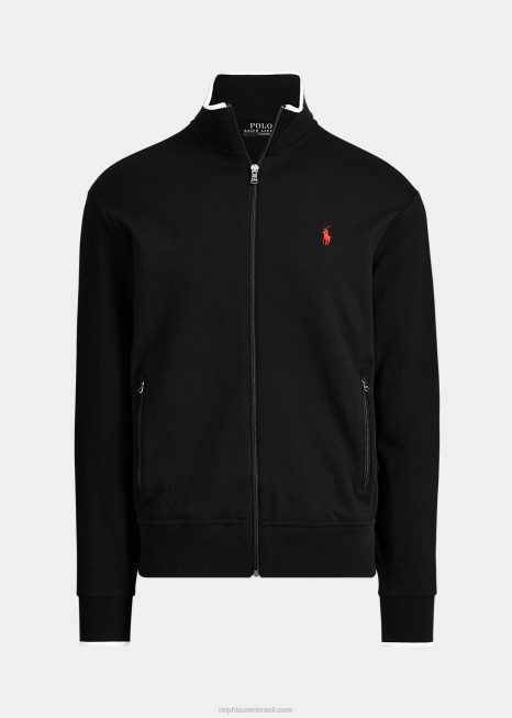 jaqueta de trilha interlock BD6J1634 homens Ralph Lauren preto