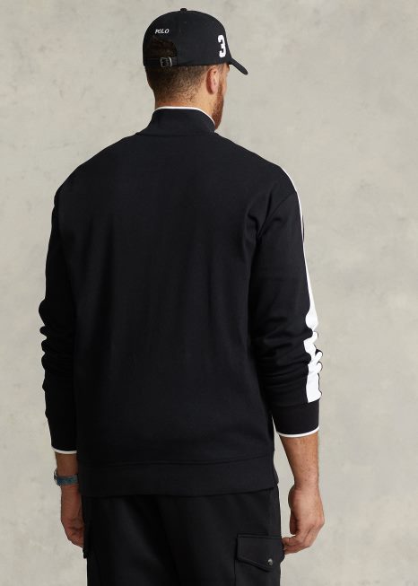 jaqueta de trilha interlock BD6J1634 homens Ralph Lauren preto