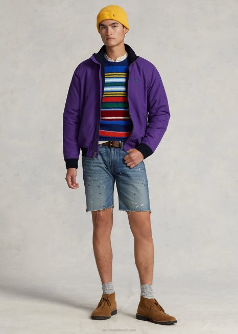 jaqueta manga raglã BD6J116 homens Ralph Lauren cacto roxo