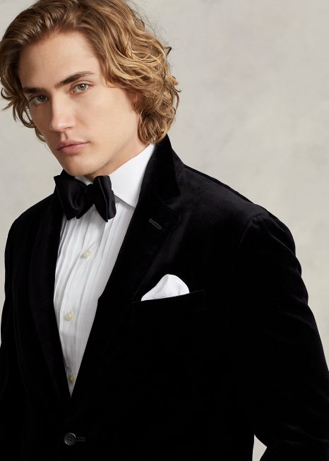 jaqueta polo de veludo macio BD6J844 homens Ralph Lauren preto
