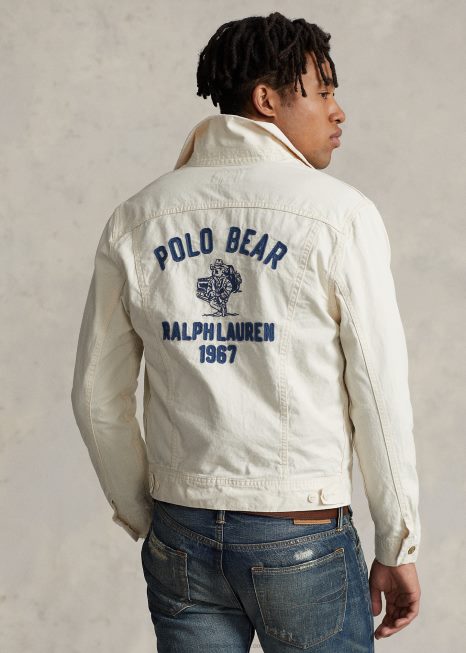 jaqueta trucker com bordado de urso polo BD6J8523 homens Ralph Lauren mineola
