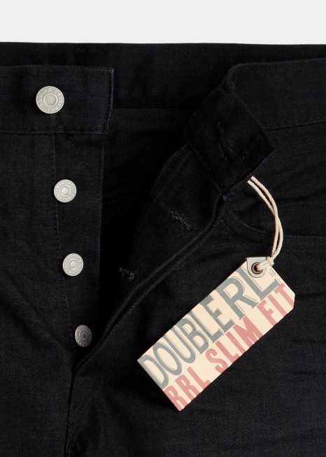 calça jeans slim fit preta BD6J1738 homens Ralph Lauren