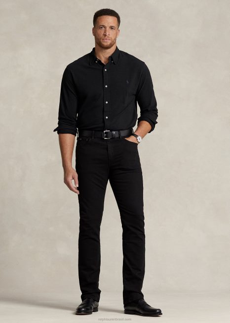 hampton jeans reto relaxado BD6J1467 homens Ralph Lauren preto