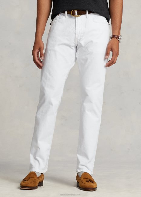 hampton jeans reto relaxado BD6J283 homens Ralph Lauren trecho branco