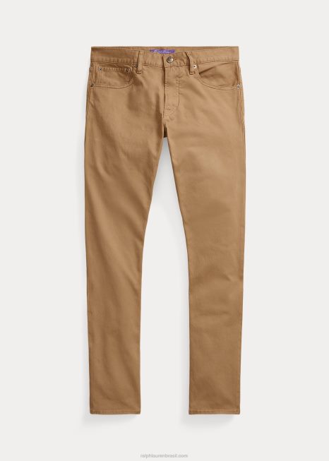 jeans elástico de ajuste fino BD6J53 homens Ralph Lauren camelo