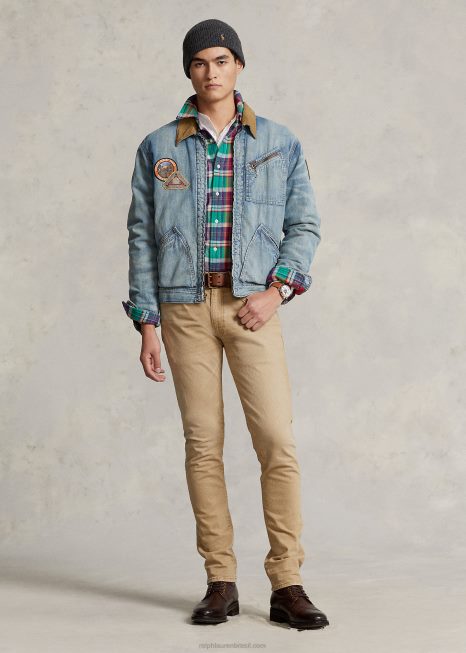 jeans slim stretch sullivan BD6J467 homens Ralph Lauren colina caqui