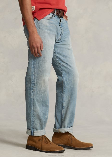 jeans vintage com ajuste clássico BD6J491 homens Ralph Lauren luz de buckbrook