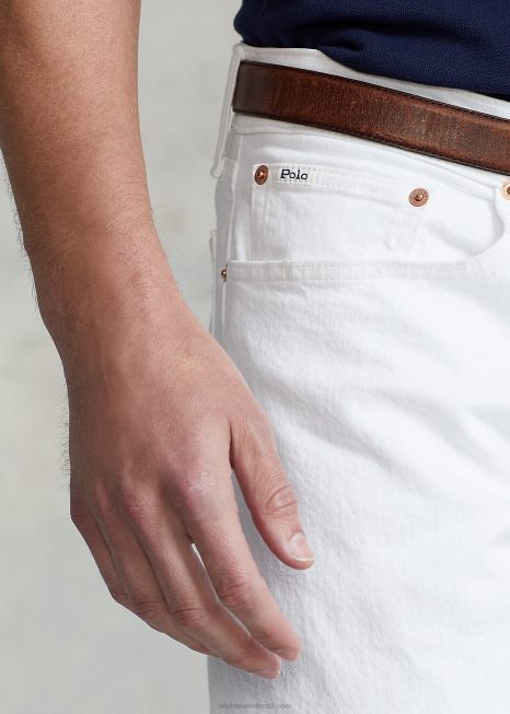 varick slim jeans reto BD6J374 homens Ralph Lauren branco