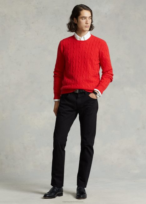 varick slim jeans reto BD6J409 homens Ralph Lauren trecho preto