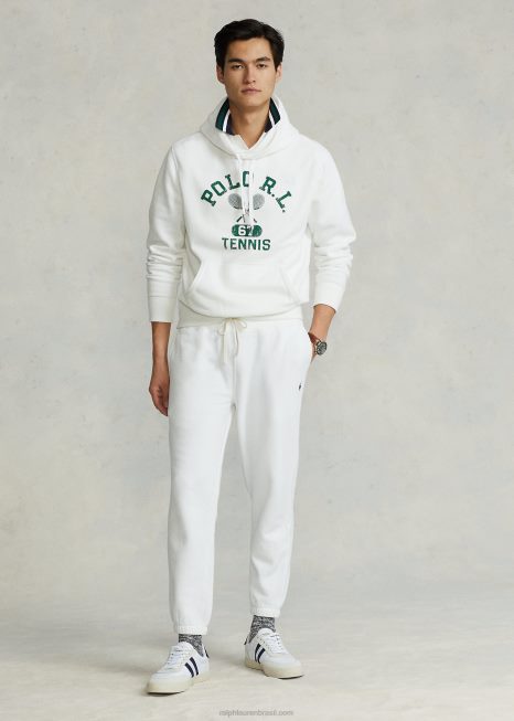 calça de moletom rl BD6J428 homens Ralph Lauren branco