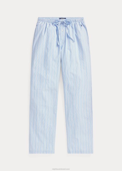 calça de pijama de algodão listrada BD6J1567 homens Ralph Lauren Andrew Stripe/Cruise Navy