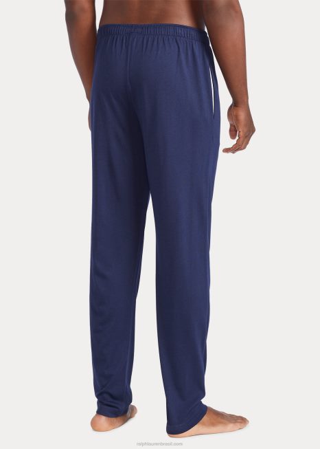 calça de pijama de jérsei de mistura de algodão BD6J230 homens Ralph Lauren marinho/andover urze/vermelho