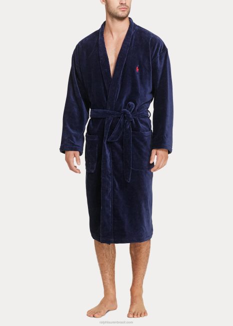 roupão felpudo BD6J494 homens Ralph Lauren marinha