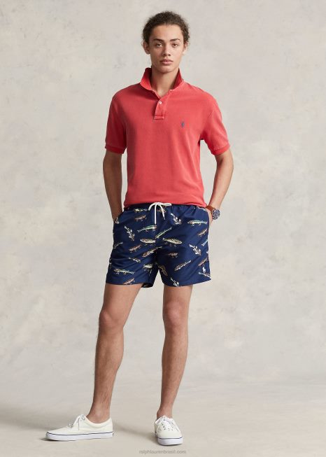 Calção de banho clássico viajante de 5,75 polegadas BD6J860 homens Ralph Lauren multi