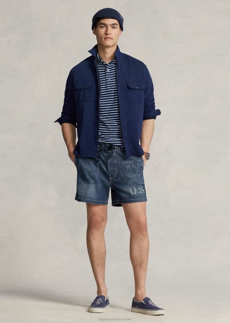 Short jeans de ajuste clássico de 5 polegadas BD6J1195 homens Ralph Lauren sachê
