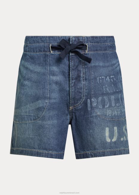 Short jeans de ajuste clássico de 5 polegadas BD6J1195 homens Ralph Lauren sachê